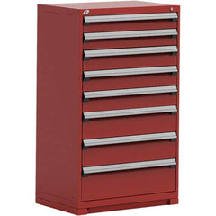 Rousseau Metal - 8 Drawer Flame Red Steel Modular Storage Cabinet - Apex Tool & Supply