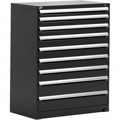 Rousseau Metal - 9 Drawer Black Steel Modular Storage Cabinet - Apex Tool & Supply