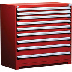 Rousseau Metal - 9 Drawer Flame Red Steel Modular Storage Cabinet - Apex Tool & Supply