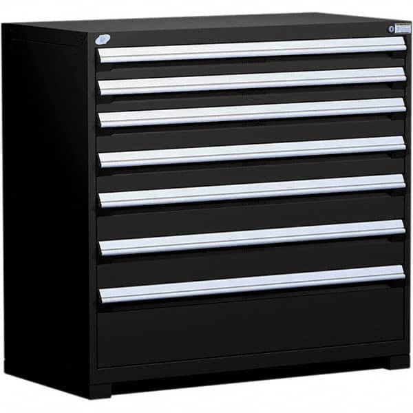 Rousseau Metal - 7 Drawer Black Steel Modular Storage Cabinet - Apex Tool & Supply