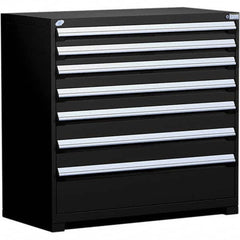 Rousseau Metal - 7 Drawer Black Steel Modular Storage Cabinet - Apex Tool & Supply