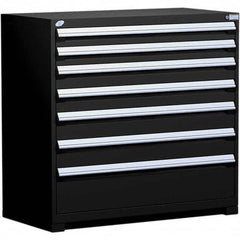 Rousseau Metal - 7 Drawer Black Steel Modular Storage Cabinet - Apex Tool & Supply