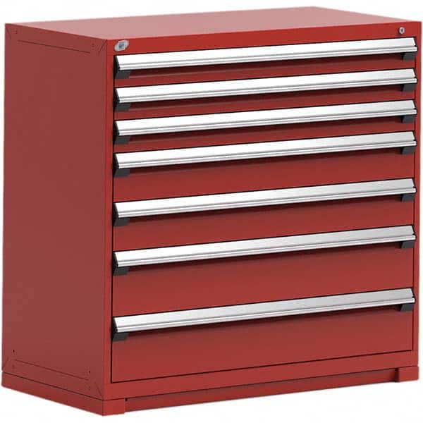Rousseau Metal - 7 Drawer Flame Red Steel Modular Storage Cabinet - Apex Tool & Supply