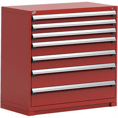 Rousseau Metal - 7 Drawer Flame Red Steel Modular Storage Cabinet - Apex Tool & Supply