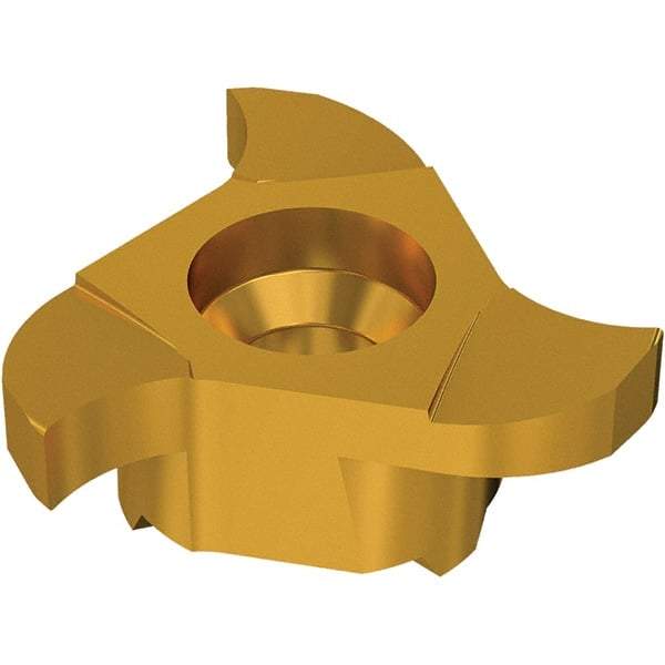 Seco - Carbide Groove Milling Tip Insert - TiN/TiAlN Finish, 3 Flutes, 17.7mm Cutting Diam, 3.5mm Depth of Cut - Apex Tool & Supply