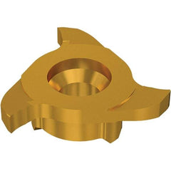 Seco - Carbide Groove Milling Tip Insert - TiN/TiAlN Finish, 3 Flutes, 21.7mm Cutting Diam, 4.5mm Depth of Cut - Apex Tool & Supply