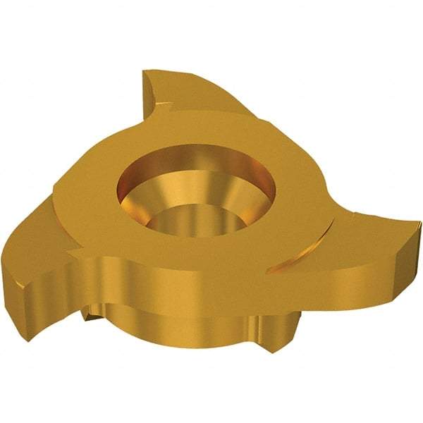 Seco - Carbide Groove Milling Tip Insert - TiN/TiAlN Finish, 3 Flutes, 21.7mm Cutting Diam, 4.5mm Depth of Cut - Apex Tool & Supply