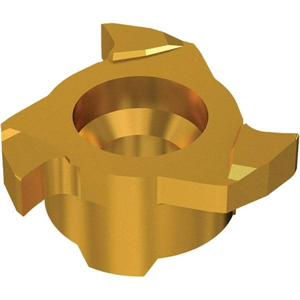 Seco - Carbide Groove Milling Tip Insert - TiN/TiAlN Finish, 3 Flutes, 9.7mm Cutting Diam, 1.5mm Depth of Cut - Apex Tool & Supply