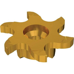 Seco - Carbide Groove Milling Tip Insert - TiN/TiAlN Finish, 6 Flutes, 21.7mm Cutting Diam, 4.5mm Depth of Cut - Apex Tool & Supply