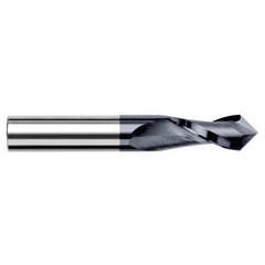 0.1250″ (1/8″) Cutter Diameter × 0.5000″ (1/2″) Length of Cut × 82° included Carbide Drill/End Mill, 2 Flutes, AlTiN Coated - Exact Industrial Supply