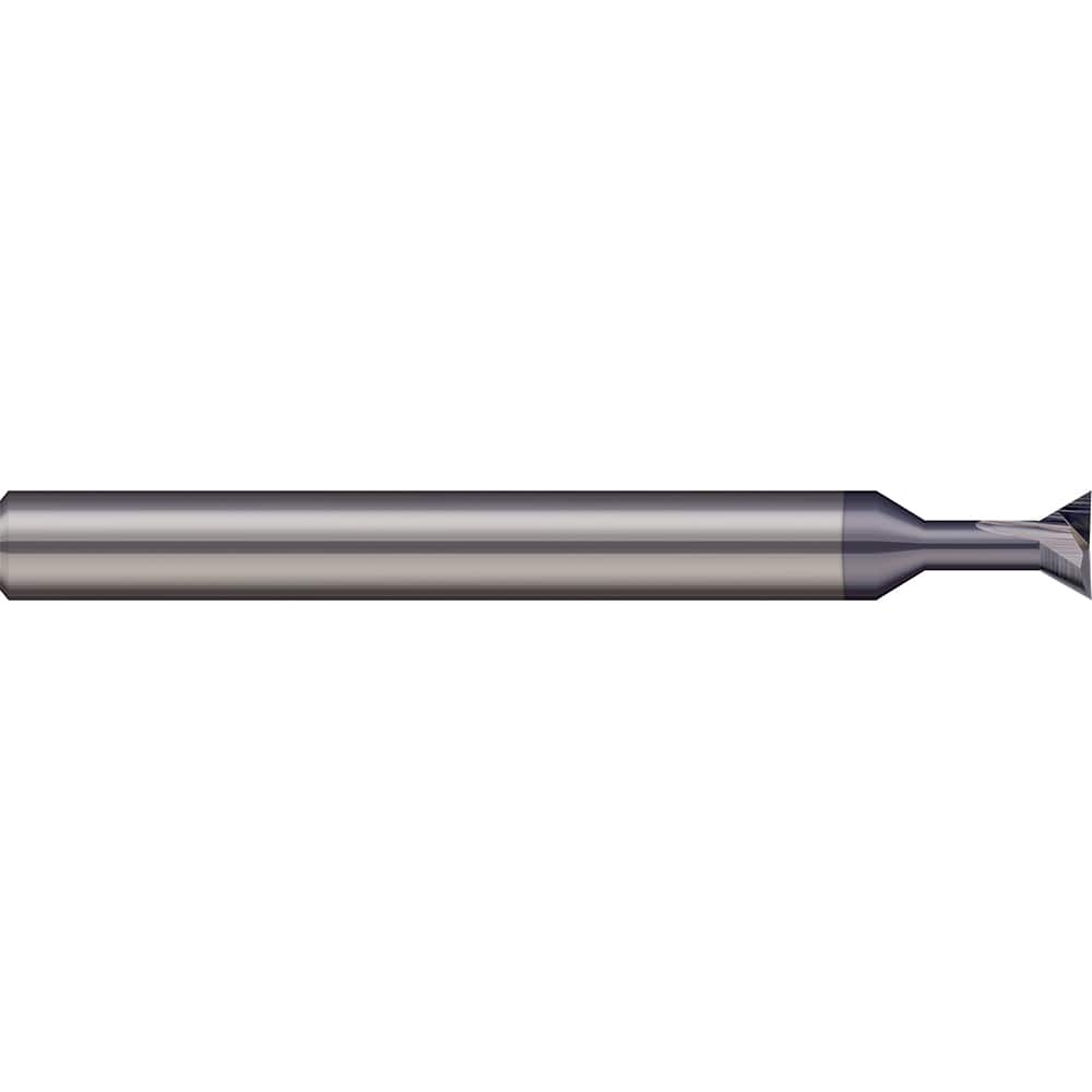 Micro 100 - 60° 3/8" Cut Diam, 0.19" Cut Width, Solid Carbide Dovetail Cutter - Exact Industrial Supply