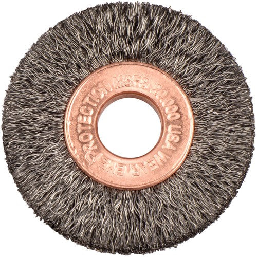 1-1/2″ Small Diameter Crimped Wire Wheel, .006″ Steel Fill, 3/8″ Arbor Hole - Apex Tool & Supply