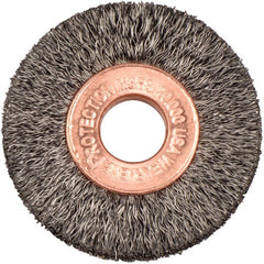 1-1/2″ Small Diameter Crimped Wire Wheel, .006″ Steel Fill, 3/8″ Arbor Hole - Apex Tool & Supply