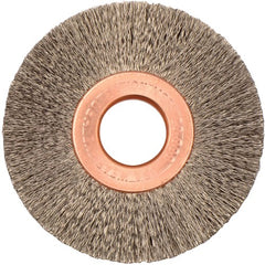 2″ Diameter-1/2″ Arbor Hole - Copper Center Steel Wire Straight Wheel - Apex Tool & Supply
