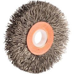 2″ Diameter-1/2″-3/8″ Arbor Hole - Copper Center Steel Wire Straight Wheel - Apex Tool & Supply