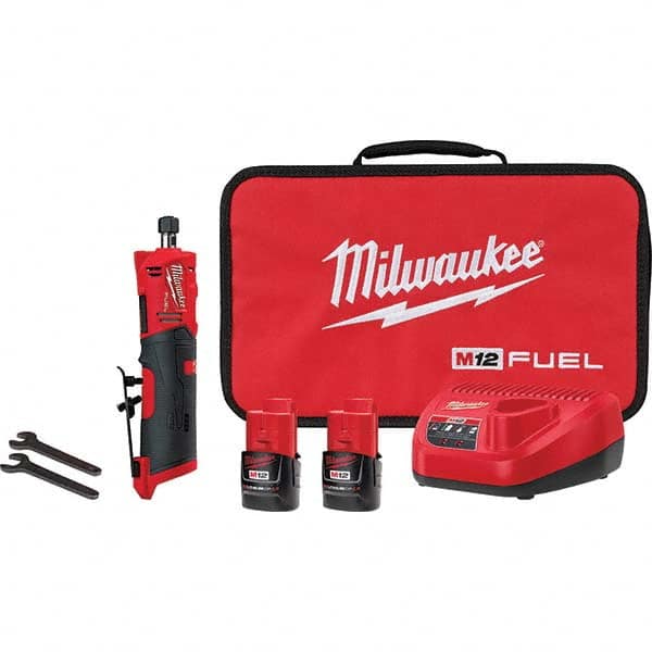 Milwaukee Tool - 1/4" Collet, 20,000 RPM, Straight, Electric Die Grinder - Apex Tool & Supply
