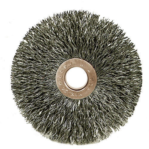 3″ Small Diameter Crimped Wire Wheel, .0104″ Steel Fill, 1/2″ Arbor Hole - Apex Tool & Supply