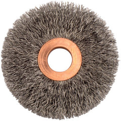 3″ Small Diameter Crimped Wire Wheel, .0118″ Steel Fill, 5/8″ Arbor Hole - Apex Tool & Supply