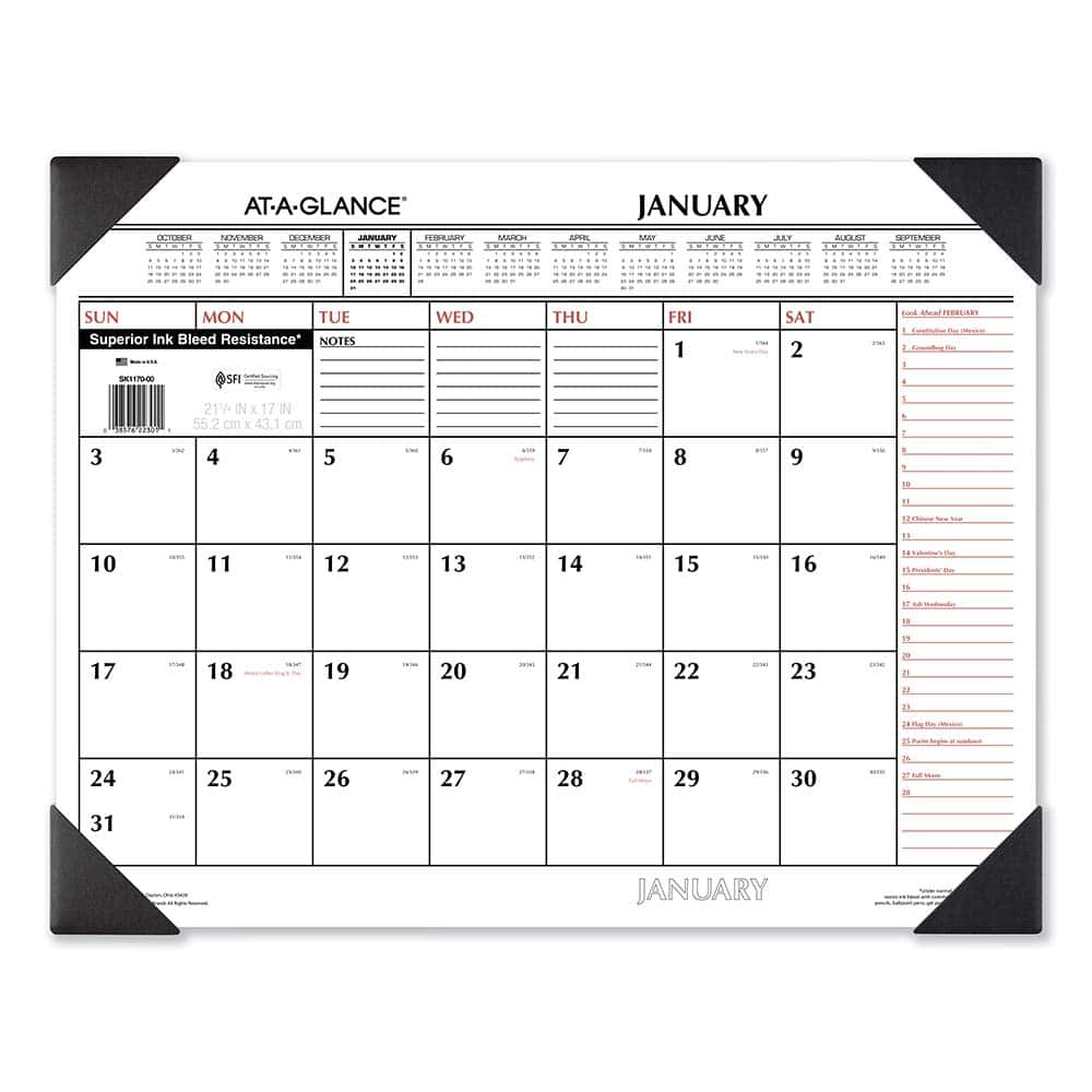 AT-A-GLANCE - Note Pads, Writing Pads & Notebooks Writing Pads & Notebook Type: Desk Pad Size: 22 x 17 - Apex Tool & Supply