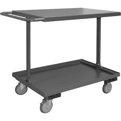 Access Shelf Utility Cart: Gray Gray, Polyurethane Casters, 2 Shelves