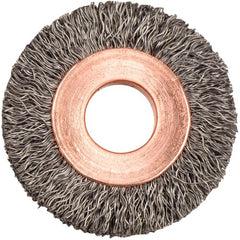1-1/4″ Small Diameter Crimped Wire Wheel, .008″ Steel Fill, 3/8″ Arbor Hole - Apex Tool & Supply