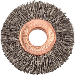 1 1/2″ Diameter-3/8″ Arbor Hole - Copper Center Steel Wire Straight Wheel - Apex Tool & Supply