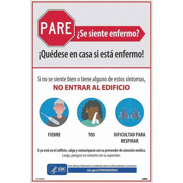 NMC - "COVID-19 - Use Una Cubierta De Tela Para Cara Para Ayudar A Desacelerar La Propagacion Del COVID-19", 12" Wide x 18" High, Paper Safety Sign - Apex Tool & Supply