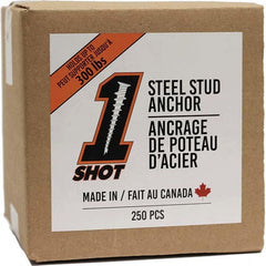 1Shot Steel Stud Anchor - Drywall & Hollow Wall Anchors Type: Self Drilling Material: Zinc - Apex Tool & Supply