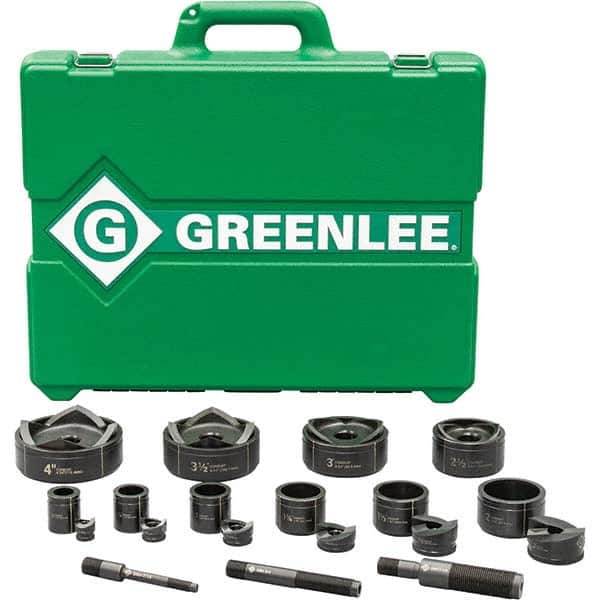 Greenlee - Punch & Driver Kits Tool Type: Knockout Set Punch Shape: Round - Apex Tool & Supply