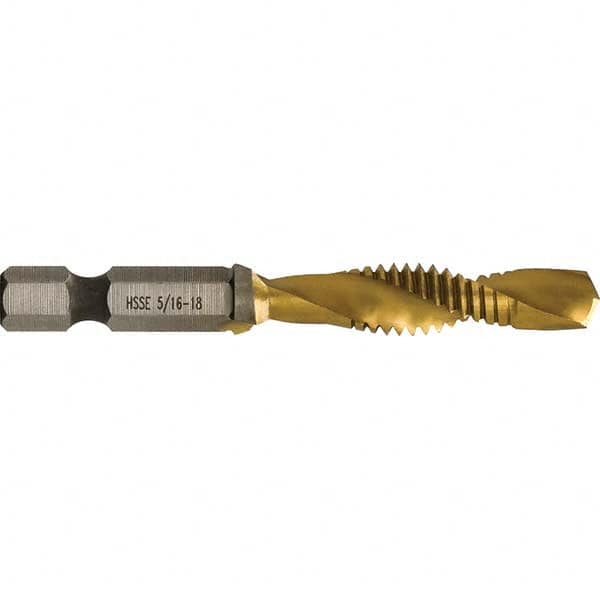 Greenlee - Combination Drill & Tap Sets Minimum Thread Size (Inch): 5/16-18 Maximum Thread Size (mm): M8x1.25 - Apex Tool & Supply