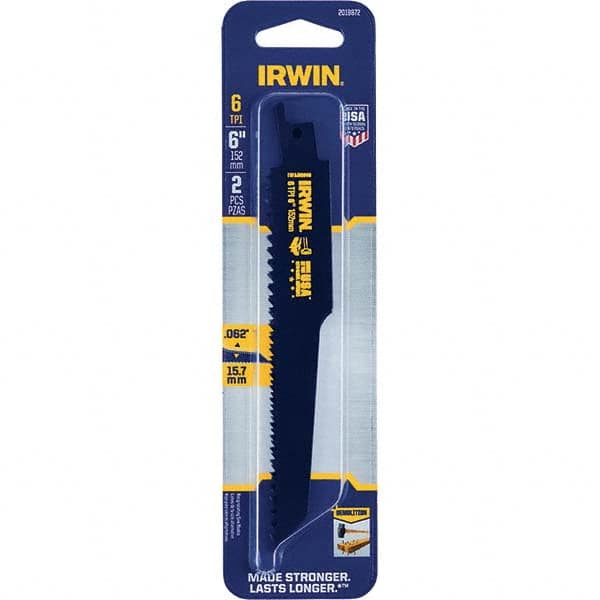 Irwin - Reciprocating Saw Blades Blade Material: Bi-Metal Blade Length (Inch): 6 - Apex Tool & Supply