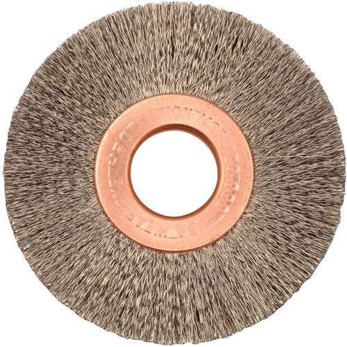 2″ Small Diameter Crimped Wire Wheel, .003″ Steel Fill, 1/2″ Arbor Hole - Apex Tool & Supply