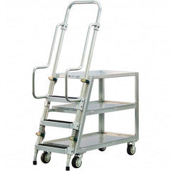 New Age Industrial - 69-1/2" High 800 Lb Capacity 3 Step Stock-Picking Ladder - Apex Tool & Supply