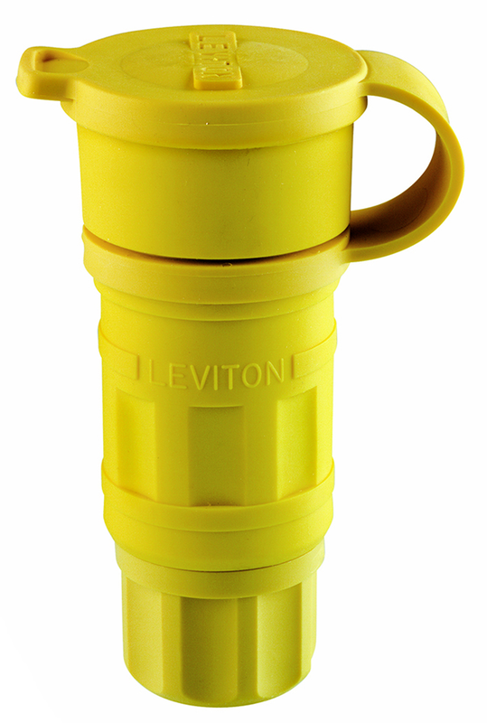 15 Amp; 250 Volt; NEMA 6-15R; 2P; 3W; Connector; Straight Blade; Industrial Grade; Grounding; Wetguard - Yellow - Apex Tool & Supply