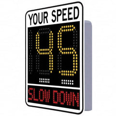 TAPCO - "Your Speed," 42" Wide x 30" High Aluminum Face/Polycarbonate Housing Speed Limit Sign - Apex Tool & Supply