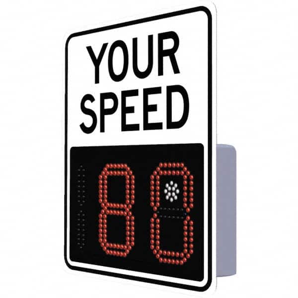 TAPCO - "Your Speed," 29" Wide x 23" High Aluminum Face/Polycarbonate Housing Speed Limit Sign - Apex Tool & Supply