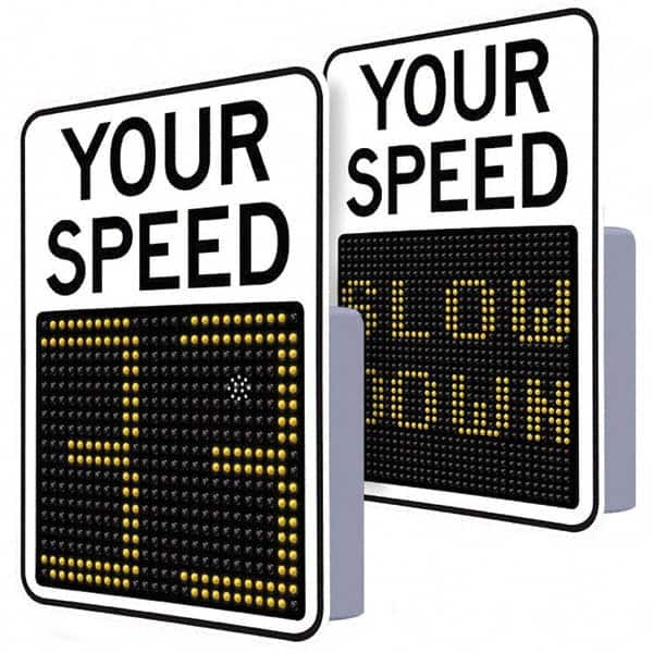 TAPCO - "Your Speed," 29" Wide x 23" High Aluminum Face/Polycarbonate Housing Speed Limit Sign - Apex Tool & Supply