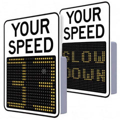 TAPCO - "Your Speed," 29" Wide x 23" High Aluminum Face/Polycarbonate Housing Speed Limit Sign - Apex Tool & Supply