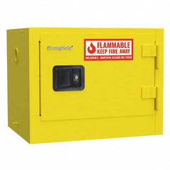 Strong Hold - Safety Cabinets Hazardous Chemical Type: Flammable and Combustible Liquids Color: Yellow - Apex Tool & Supply