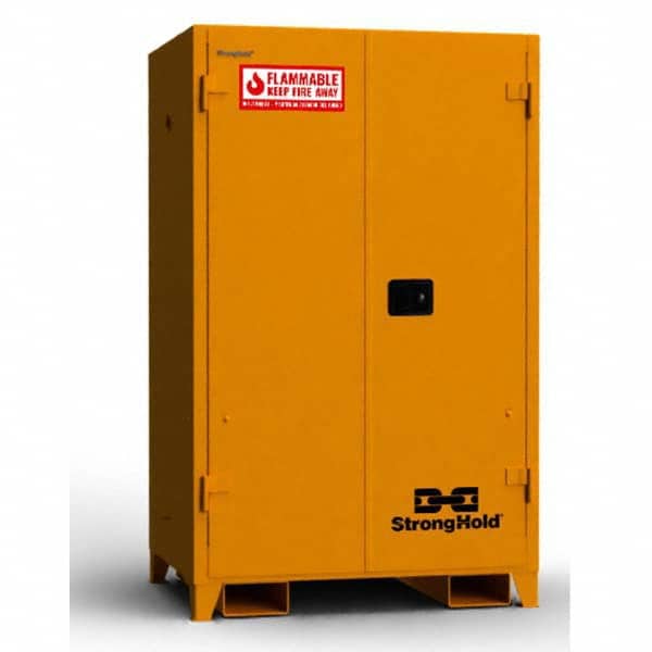 Strong Hold - Safety Cabinets Hazardous Chemical Type: Flammable and Combustible Liquids Color: Yellow - Apex Tool & Supply