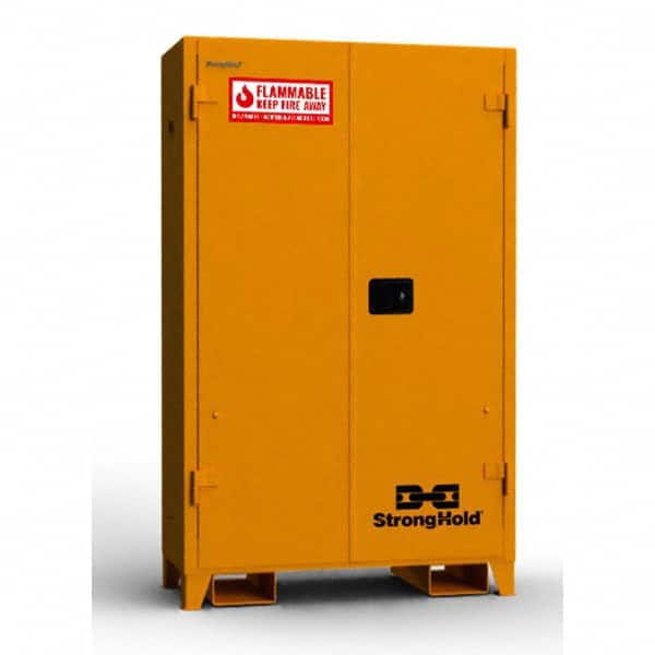Strong Hold - Safety Cabinets Hazardous Chemical Type: Flammable and Combustible Liquids Color: Yellow - Apex Tool & Supply