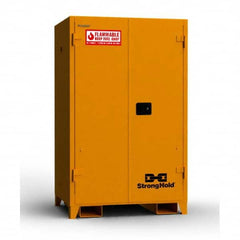 Strong Hold - Safety Cabinets Hazardous Chemical Type: Flammable and Combustible Liquids Color: Yellow - Apex Tool & Supply