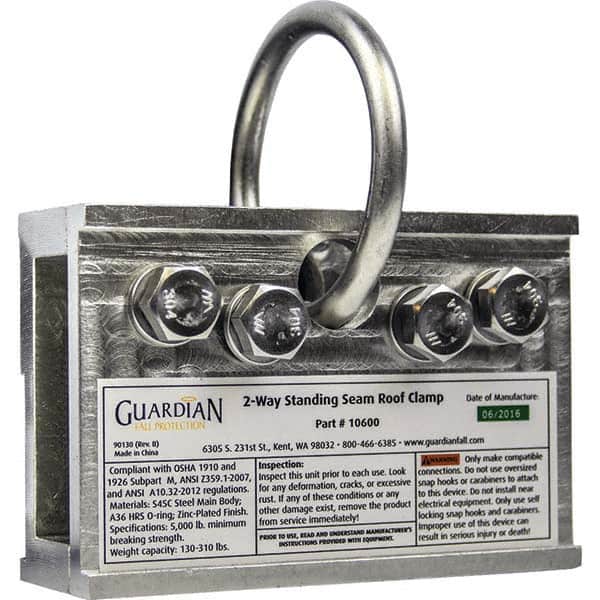 Guardian Fall Protection - Anchors, Grips & Straps Type: Standing Seam Roof Clamp Temporary or Permanent: Temporary - Apex Tool & Supply