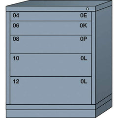 Lyon - 5 Drawer, Standard Mid-Range - Single Drawer Access Cabinet - Steel, 30" Wide x 28-1/4" Deep x 37-15/79" High, Dove Gray - Apex Tool & Supply