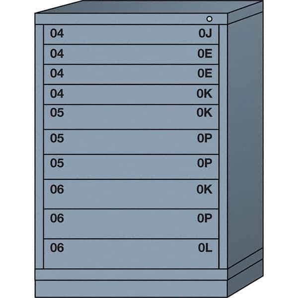 Lyon - 10 Drawer, Standard Counter - Single Drawer Access Cabinet - Steel, 30" Wide x 28-1/4" Deep x 44-1/4" High, Dove Gray - Apex Tool & Supply