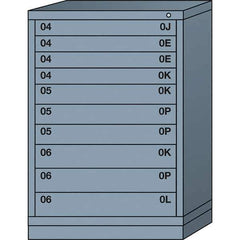 Lyon - 10 Drawer, Standard Counter - Single Drawer Access Cabinet - Steel, 30" Wide x 28-1/4" Deep x 44-1/4" High, Dove Gray - Apex Tool & Supply