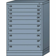 Lyon - 10 Drawer, Standard Counter - Multiple Drawer Access Cabinet - Steel, 30" Wide x 28-1/4" Deep x 44-1/4" High, Dove Gray - Apex Tool & Supply