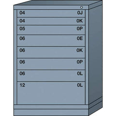 Lyon - 8 Drawer, Standard Counter - Single Drawer Access Cabinet - Steel, 30" Wide x 28-1/4" Deep x 44-1/4" High, Dove Gray - Apex Tool & Supply