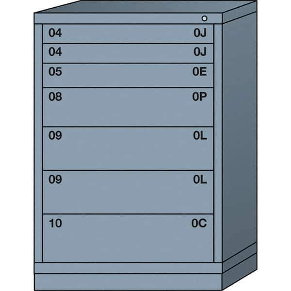 Lyon - 7 Drawer, Standard Counter - Single Drawer Access Cabinet - Steel, 30" Wide x 28-1/4" Deep x 44-1/4" High, Dove Gray - Apex Tool & Supply