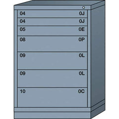 Lyon - 7 Drawer, Standard Counter - Single Drawer Access Cabinet - Steel, 30" Wide x 28-1/4" Deep x 44-1/4" High, Dove Gray - Apex Tool & Supply